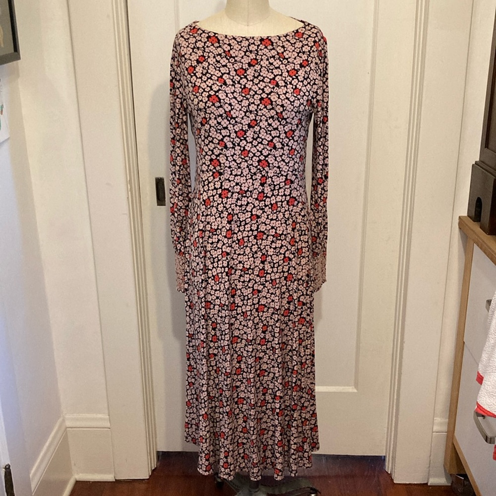 Boden Jersey Maxi Smocked Cuff Dress 10